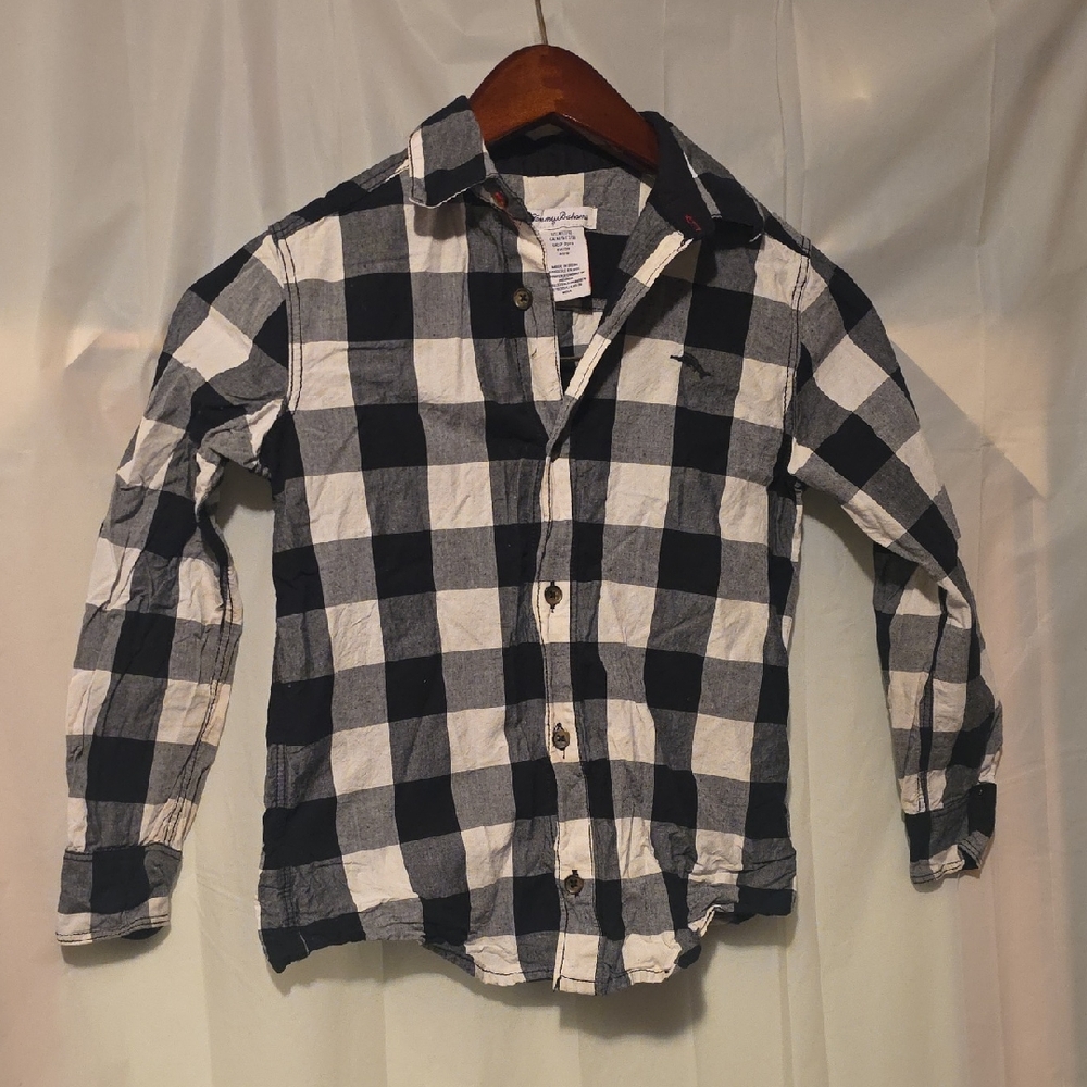 Tommy Bahama Navy and White Plaid Shirt